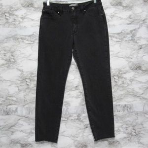 Petra 153 Black Crop Denim Jeans Raw Hem Size 29 Petite
